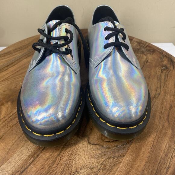 Dr Martens 1461 Womens Silver Iced Metallic Rainbow Size 6 Shoes Sneakers - Picture 5 of 10